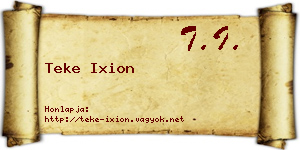 Teke Ixion névjegykártya